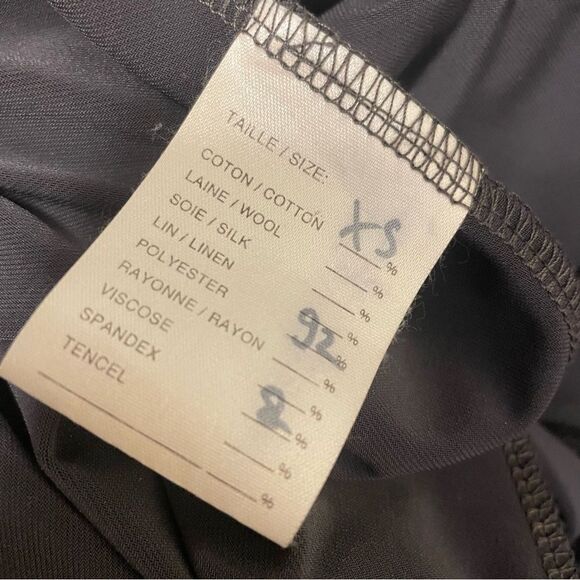 Veronque Miljovitch Grey Asymmetric Jersey Knit Long Sleeve Cowl Neck Dress XS - Picture 7 of 7